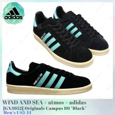 WIND AND SEA × atmos × Adidas Originals Campus 80 Negro GX3952 Hombre US5-14 Nuevo