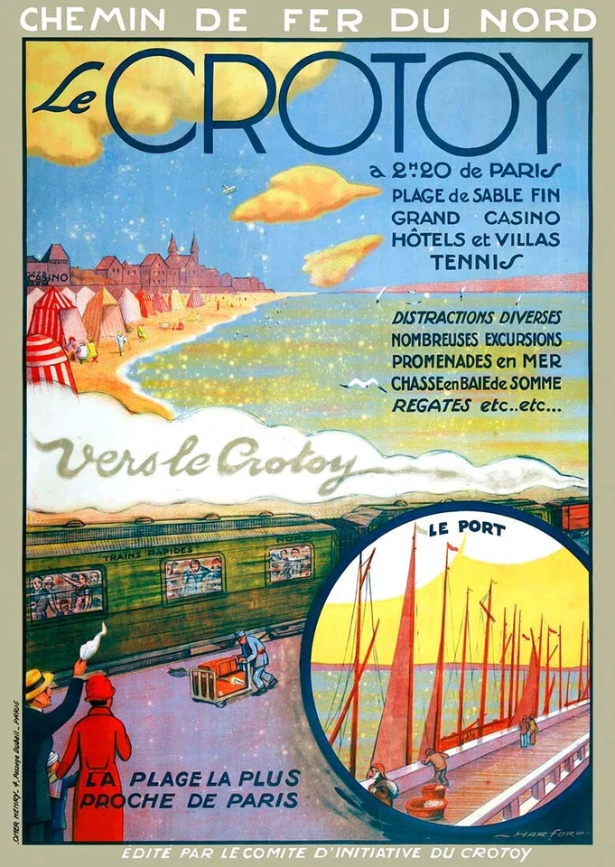 MESIDÉESDECADEAUX Affiche chemin de fer Nord - Le Crotoy