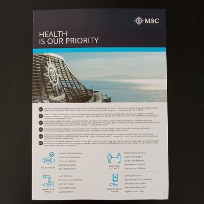 DIVINA MSC Cruise Line 2022-2023 Cruising COVID-19 Health Protocol Brochure
