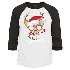 Feliz Navidog Navidad Dog Santa Chihuahua Raglan Baseball Christmas Shirts