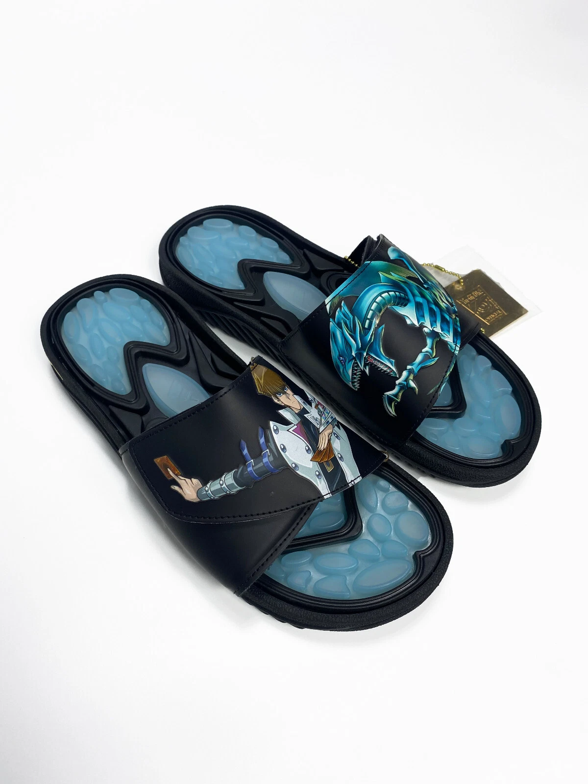 Sandali nuovi con etichette Adidas Reptossage Yu Gi Oh occhi blu bianco drago slides
