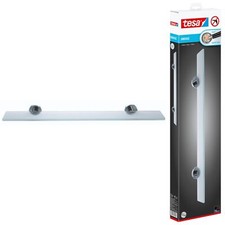 SMOOZ Glasablage aus satiniertem Glas verchromte Halterung - Badablage zur Wa...