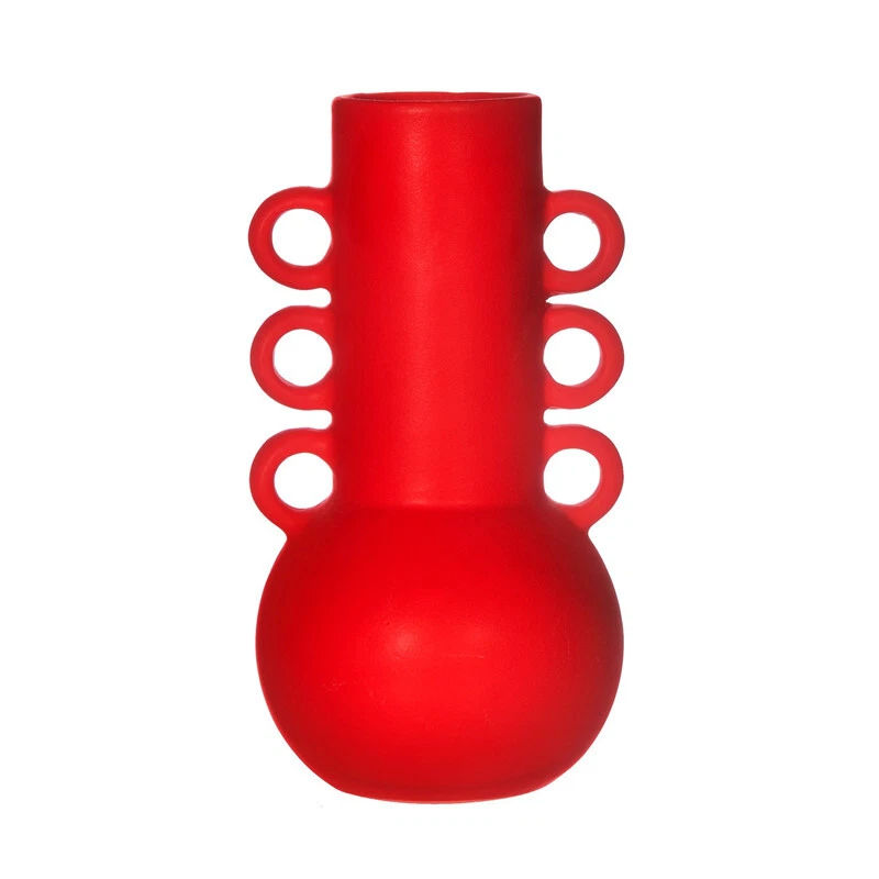 Amphora Vase Sass & Belle Rot Rosa Blumenvase Dolomit Maximalismus Kollektion