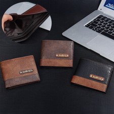 Fashion Men's Bifold Short Wallet PU Leather ID Credit Card Holder Coin Purse