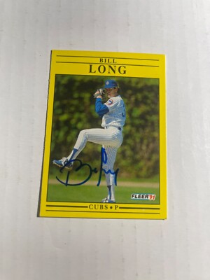 Chicago Cubs BILL LONG Signed Card