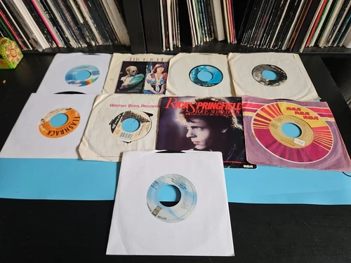 Box #2 Lot of 9 45RPM 7" Vinyl Pop Rock Elton John Glenn Frey Chicago (G-VG+)