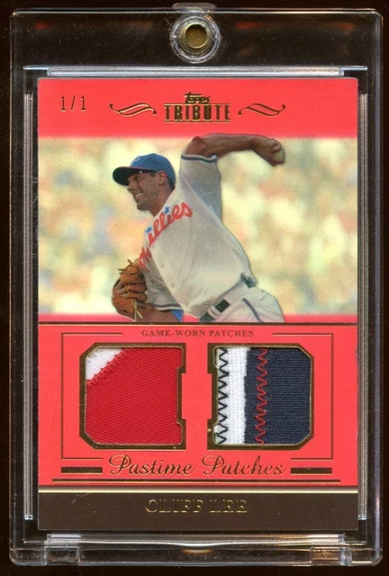 CLIFF LEE 2011 TRIBUTE RED 1/1 PASTIME PATCHES AMAZING PULL FROM 2011 TRIBUTE