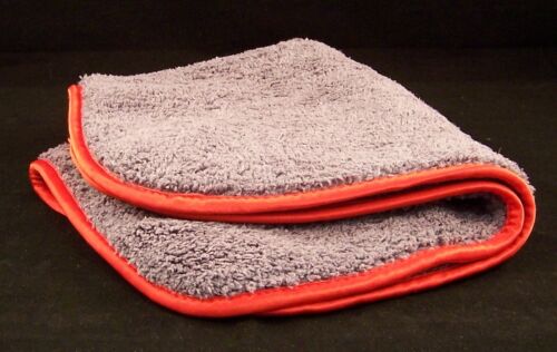 Microfiber 600 GSM Ultra Plush 16" x 16" Towel Cloth Gray Silk Edge T605GYRS - Afbeelding 1 van 2