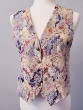 Vtg Anxiety Floral Tapestry Vest Womens S Waistcoat Boho Cottagecore