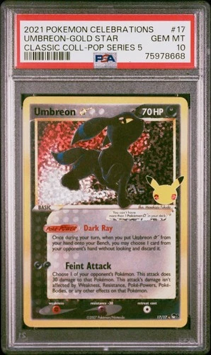 Umbreon Gold Star PSA 10 - 17/17 - Classic Collection - Celebrations - Pokemon