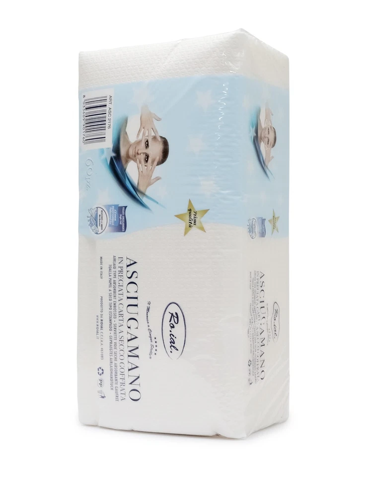 Asciugamani Di Carta Piegato Monouso 5 Stelle 35 X 67 Cm 60 Pz