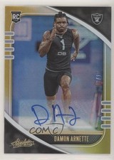 2020 Panini Absolute Rookie Signatures Gold Spectrum 8/10 Damon Arnette Auto 7rv