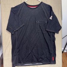 Bulwark IQ Series Work Shirt Black Fire Flame-Resistant Crew Neck Large Z1022