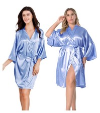 EPLAZA Women Silky Satin Robe Wedding Bridal Party Bride Bridesmaid Robes Kim...