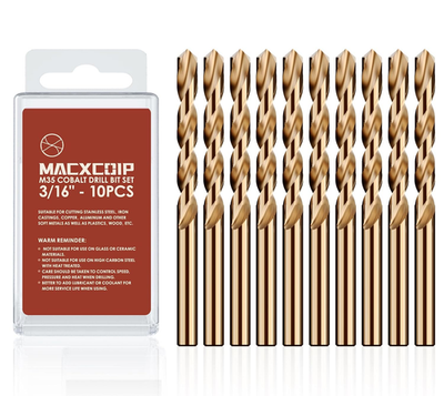 #ad 3 16quot; 10Pcs Cobalt Drill Bit Set M35 High Speed Steel Jobber Length Drill Bit $182.50