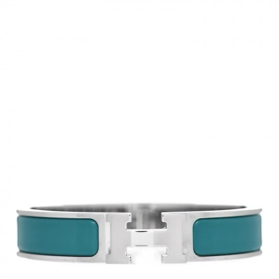 HERMÈS Bracciale Hermes Smalto Clic H Cerniera Turchese