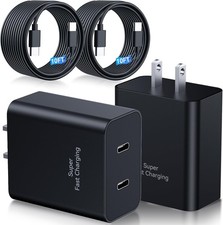 2 Pack 45W USB-C Super Fast Charger Adapter for Samsung Galaxy S25/S24 10FT
