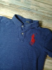 Polo Ralph Lauren Kids Meduim 10-12 Navy Blue Set Of 2 Polos