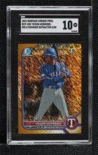 2022 Bowman Chrome Gold Shimmer Refractor 8/50 Yeison Morrobel SGC 10 GEM 0wn0