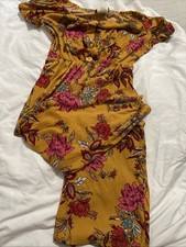 Love2belove Girls Size 10 Yellow And Floral Print Jumpsuit