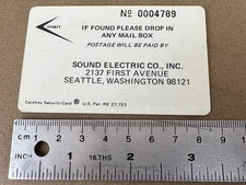 Vintage Cardkey Securiti-Card security key