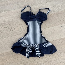 Rare Archival Victoria's Secret Sexy Little Things Navy Sailor Striped Lingerie