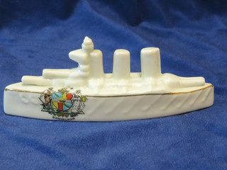Meir Arms (Willow) Crested China WW1 Battleship Birmingham