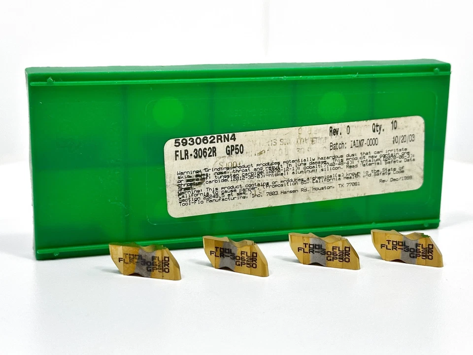 TOOL-FLO FLR-3062R New Carbide Grooving Inserts Grade GP50 14pcs - Image 2 of 2