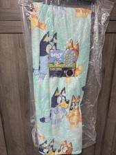 New Bluey & Bingo Heeler 50" x 70" Teal Plush Throw Blanket With Tag On Hanger