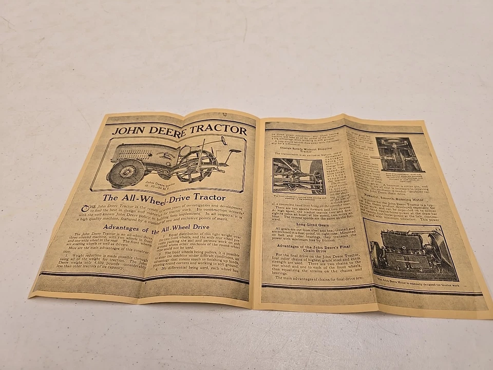 Vintage Reproduction John Deere 12-24 All Wheel Drive Tractor Sales Brochure - Image 3 of 4
