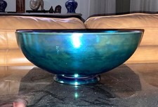 LARGE Early 20thC STEUBEN AURENE FOOTED BOWL ART GLASS 11 1/2