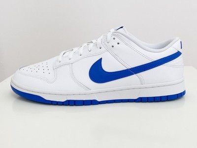Nike Dunk Low Retro White/Hyper Royal, Größe 45.5, NEU mit Originalkarton