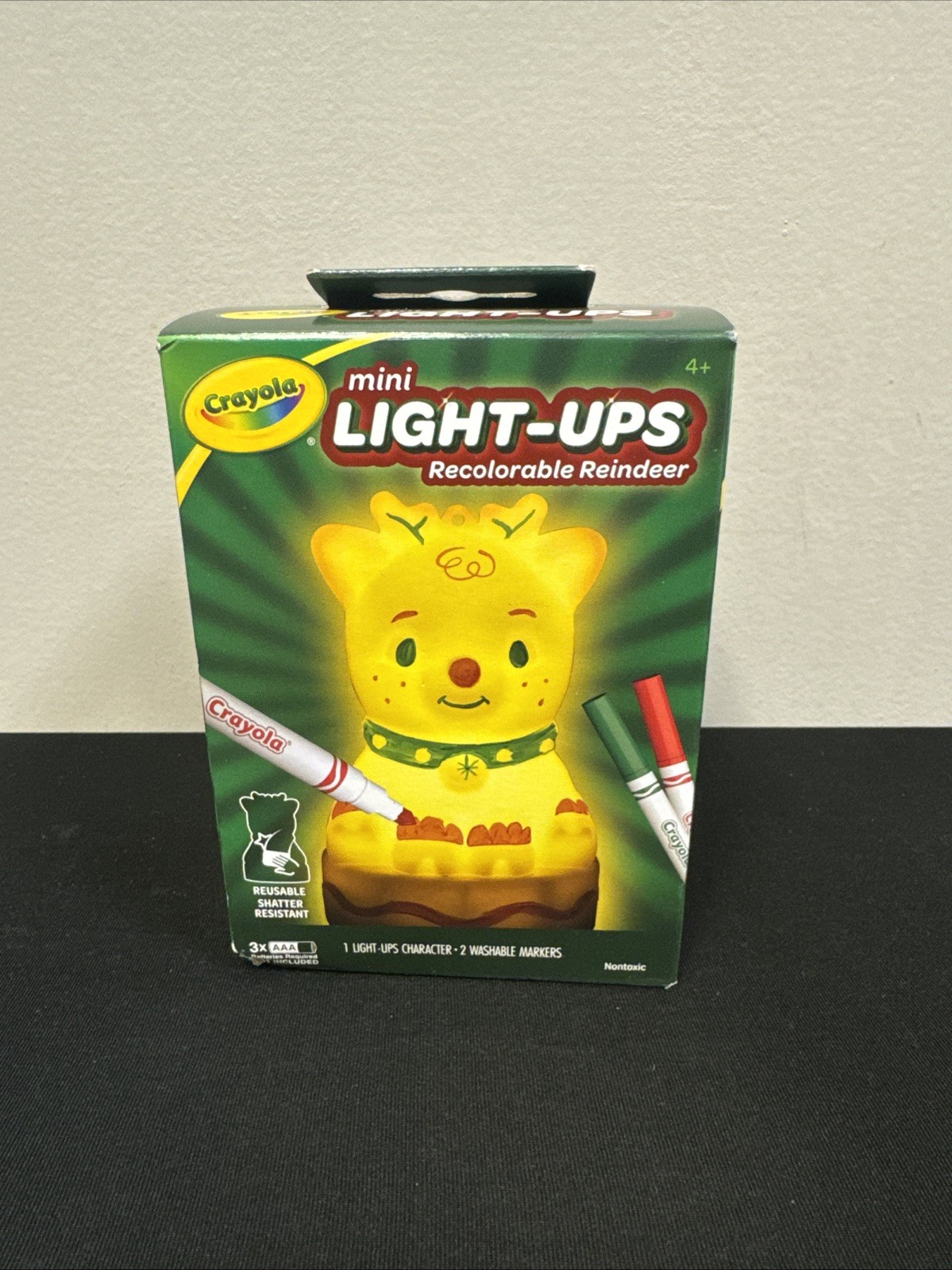 Crayola Mini Light Ups Reindeer, Recolorable Light Up Toy for Kids