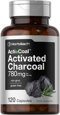 Activated Charcoal 780mg Coconut Shells  120 Capsules  Non-GMO, Gluten-Free