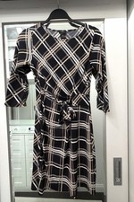 Ann Taylor LOFT, Black/ Beige Plaid Tie-WaistWomen's Dress Size: XSP