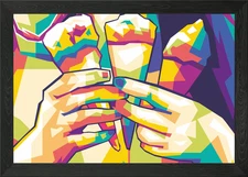 Ice Cream Popart Framed Wall Art Poster Canvas Print Picture