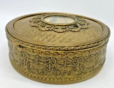 Antique french Louis XVI style jewelry box 19th century bronze