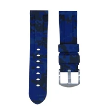 Tempomat 22mm Blue Digi Rubber Strap for Breitling, Tudor, Panerai, Tag, Rolex