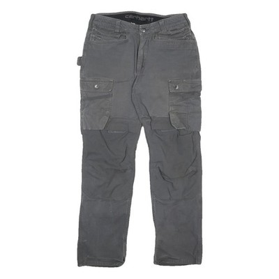 CARHARTT Herren Cargo-Hose Baumwollmischung Grau Regular Fit Zip W30 L28 Arbeit