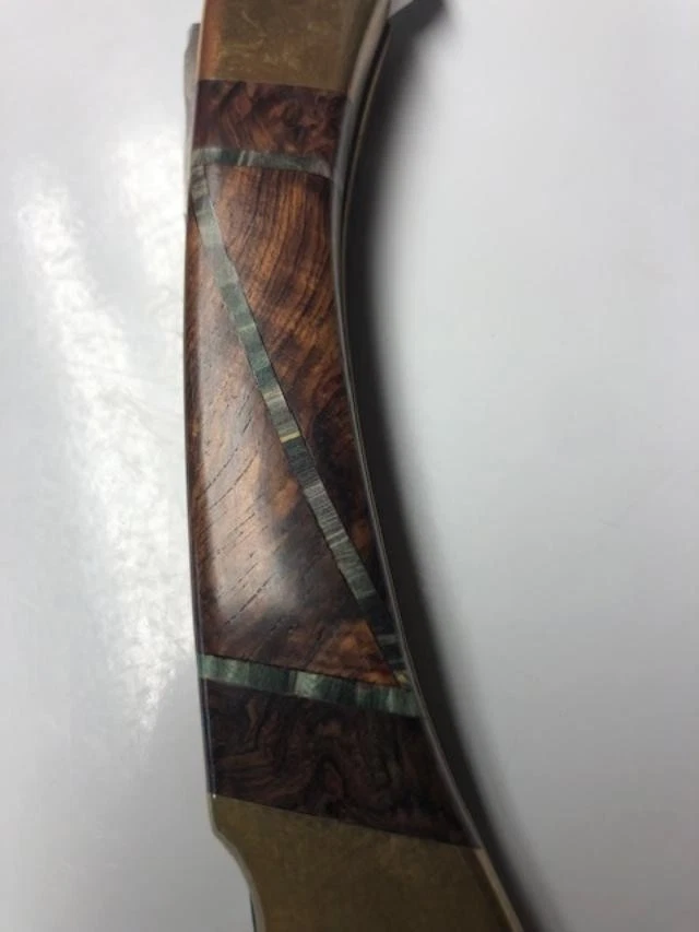 Cuchillo Buck 110 2009 personalizado negro nogal burl ¡con jade! & File Work!!! Foto 2 de 4