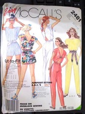 1986 uncut pattern CUTE JUMPSUIT ROMPER 12-14-16 McCall s 2481 easy to sew