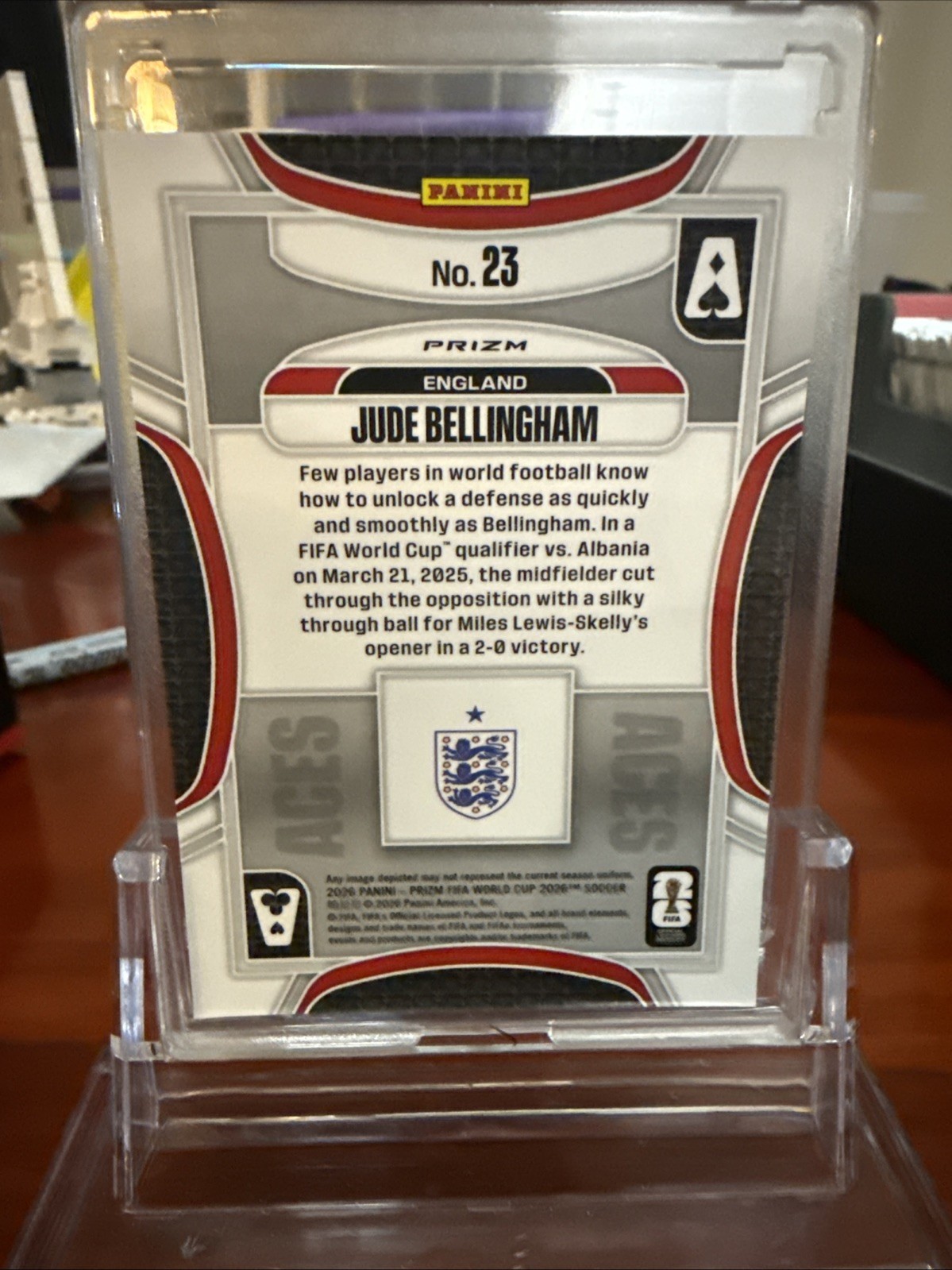 Jude Bellingham Aces #23 England 2026 Panini Prizm World Cup Silver Refractor view 2