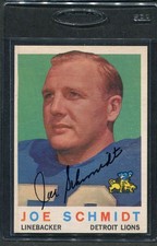 1959 Topps Joe Schmidt #6 Signed Autograph Auto Lions
