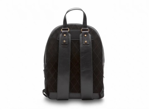 Mochila Bosca Dolce Crosby Negra Cuero Italiano Bolso para Laptop Viaje Trabajo - Imagen 2 de 11