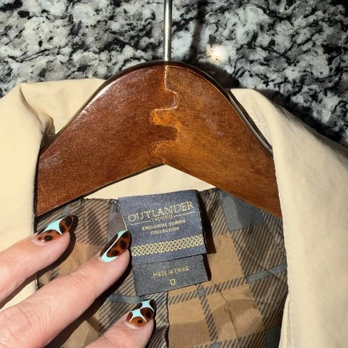 Women’s Torrid Outlander Exclusive Beige Long Trench Coat Cotton Twill Lined  image 7