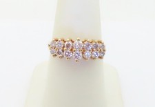 14k Gold Double Diamond Wedding Bands Natural Anniversary Rings Size 8.25 R1427