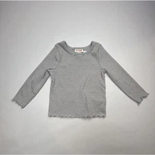 Cat & Jack Toddler Girls' Pullover Long Sleeve Black White Striped Shirt 18M