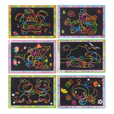  10PCS Scratch Paper Scratching Drawing Painting Papers Kreatives Scratch