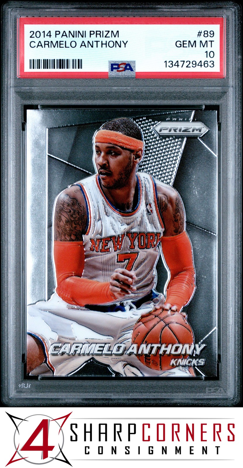 2014 PANINI PRIZM #89 CARMELO ANTHONY KNICKS HOF PSA 10
