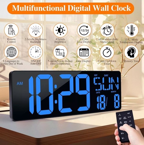 KRSTIR LED Large Digital Count Up & Down Timer Clock With Remote BNIB - Picture 6 of 10
